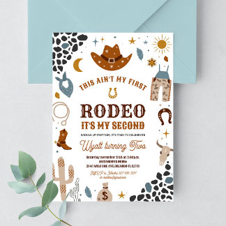 Meine zweite Rodeo Cowboy Ranch Südwest Geburtstag Einladung