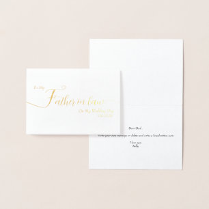 Meinem Schwiegervater am Tag meiner Hochzeit Danke Folienkarte