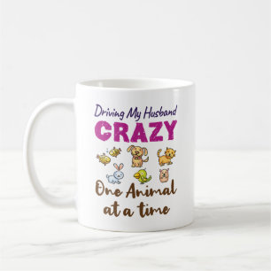 Meinen Mann einen Tier nach dem anderen verrückt m Kaffeetasse