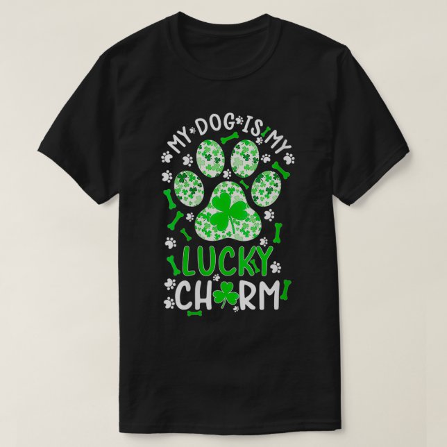 Meinen Mein Hund ist mein Hund zum Glück Kleeblatt T-Shirt (Design vorne)