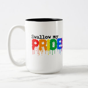 Meinen Stolz runterschlucken Zweifarbige Tasse