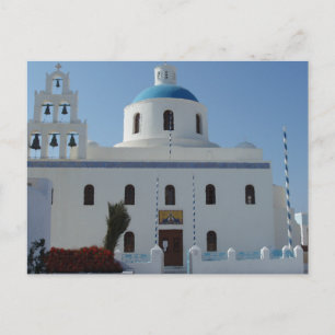 Meinungen der Kirche zu Santorini, Griechenland Postkarte