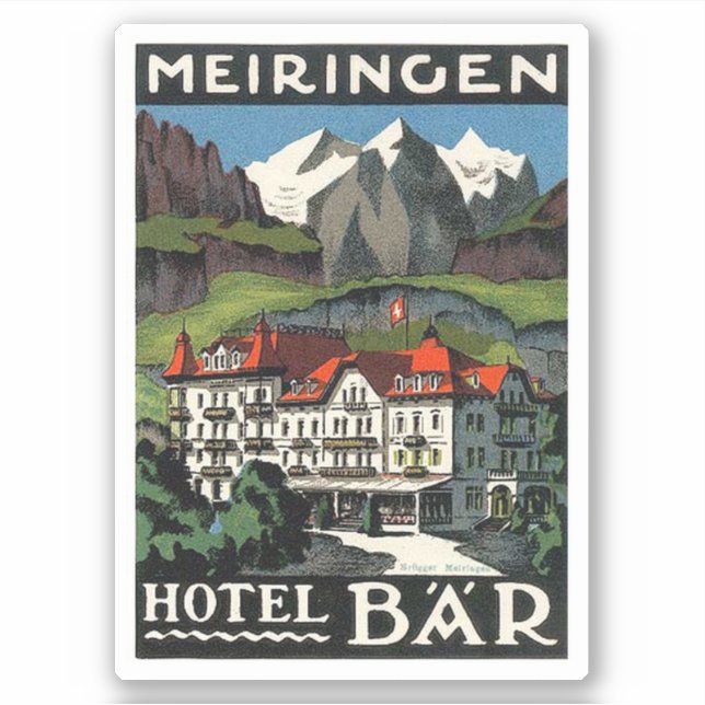 Meiringen Hotel Bar Aufkleber (Vorderseite)