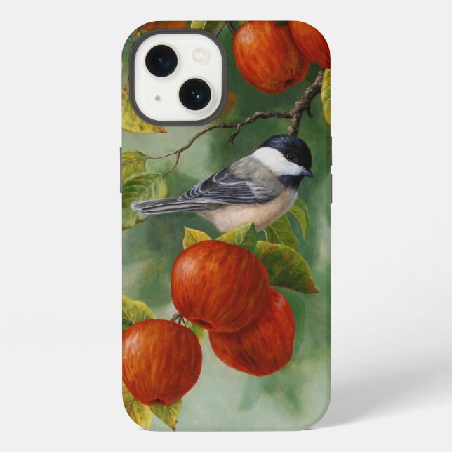 Meise und Äpfel iPhone Hülle (Rückseite)