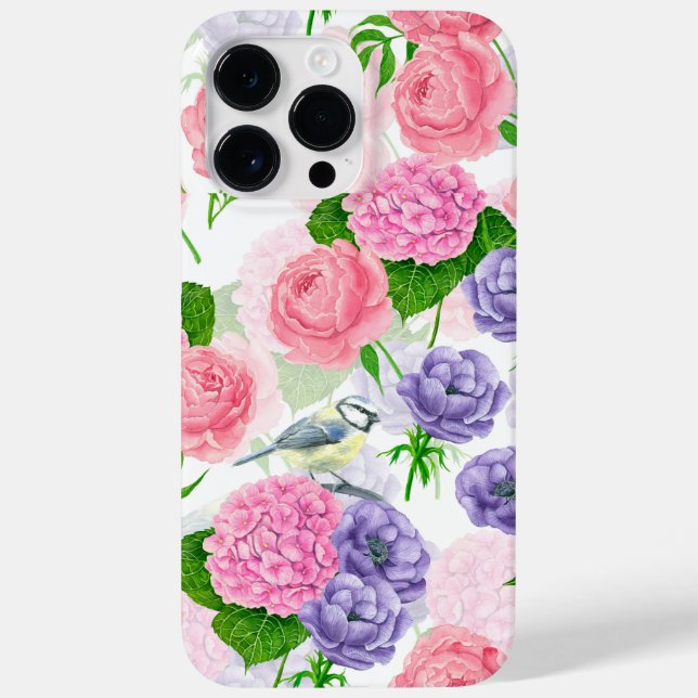 Meise und Blumen Case-Mate iPhone Hülle (Rückseite)