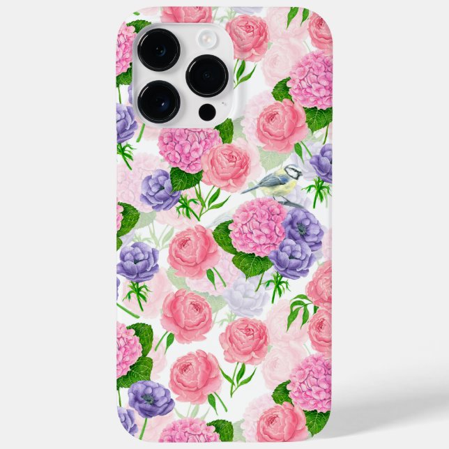 Meise und Blumen Case-Mate iPhone Hülle (Rückseite)