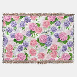 Meise und Blumen Decke
