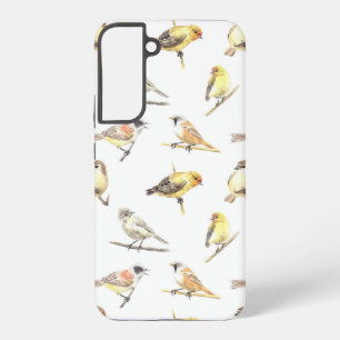 Meisen Vögel Muster Samsung Galaxy Hülle