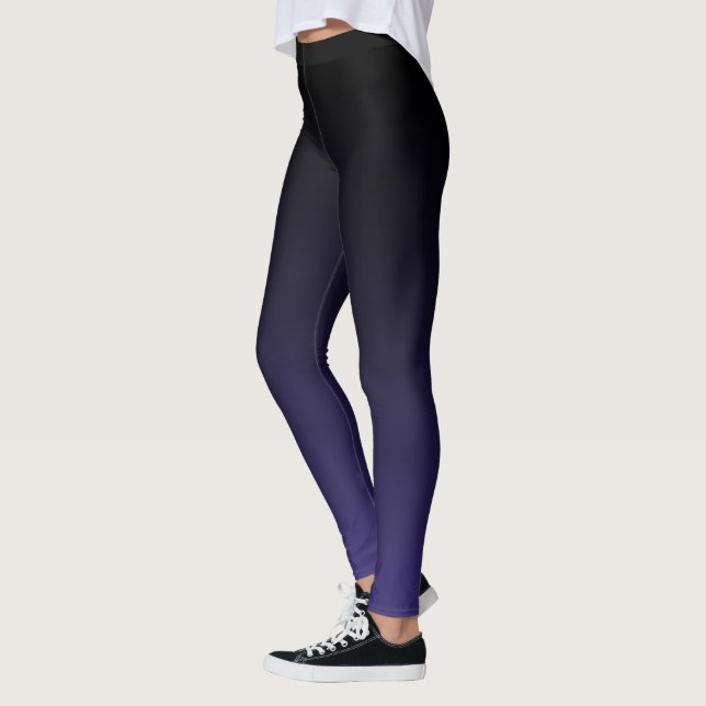 Meist schwarz bis Lila Ombre Farbbreite Leggings (Links)