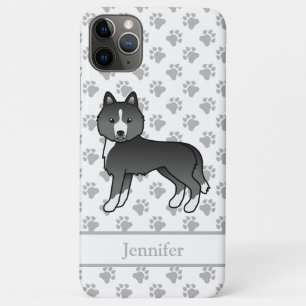 Meist schwarzer sibirischer Husky-Cartoon-Hund & N Case-Mate iPhone Hülle