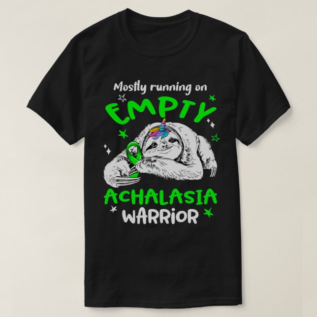 Meistens läuft man auf leerem Achalasia-Krieger T-Shirt (Design vorne)