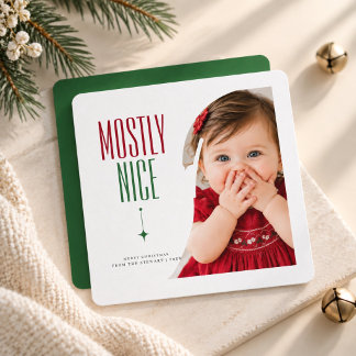 Meistens nette moderne Baby-Weihnachts-Foto Feiertagskarte