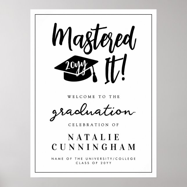 Meister-Abschluss Master Graduation Willkommen Poster (Vorne)