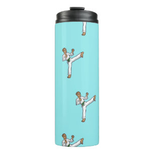 Meister der Kampfkünste auf blau Thermosbecher