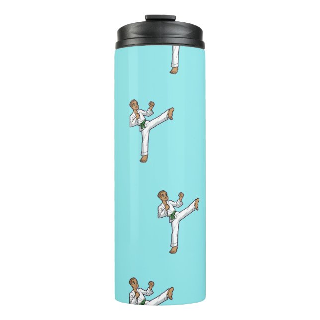 Meister der Kampfkünste auf blau Thermosbecher (Vorderseite)