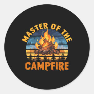 Meister des Lagerfeuers Männer Frauen Camping Lust Runder Aufkleber