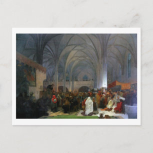 Meister Jan Hus Preaching in der Kapelle von Bethl Postkarte