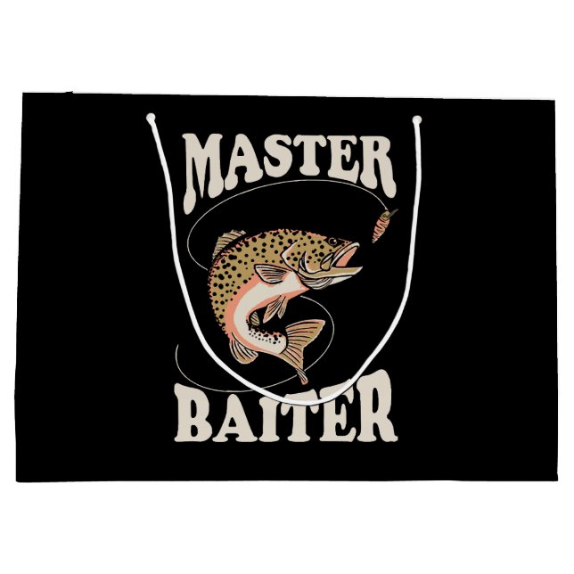 Meister-Köder-Angler Große Geschenktüte (Rückseite)