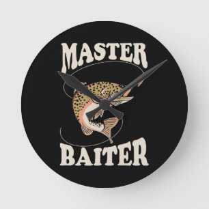 Meister-Köder-Angler Runde Wanduhr