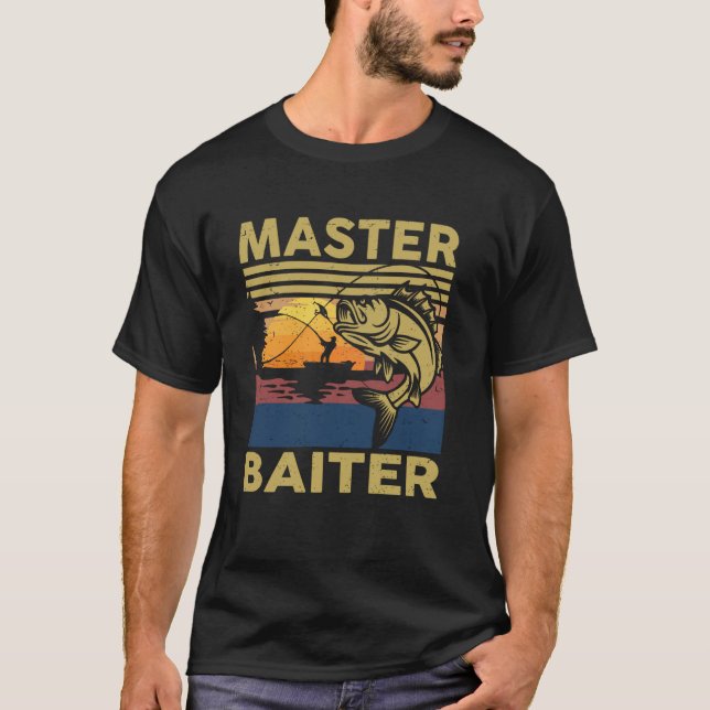 Meister-Köder-Angler-Shirt Lustiger Opa Barsch Vat T-Shirt (Vorderseite)