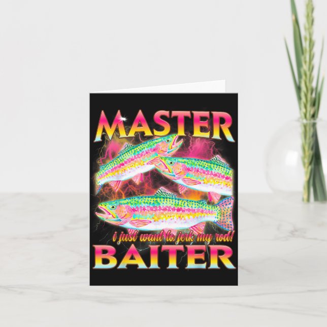 Meister-Köder lustig anstößig Angeln Meme Grafik Karte (Vorderseite)