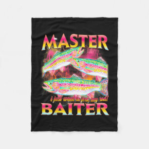 Meister-Köder lustig beleidigend Angeln Meme Grafi Fleecedecke