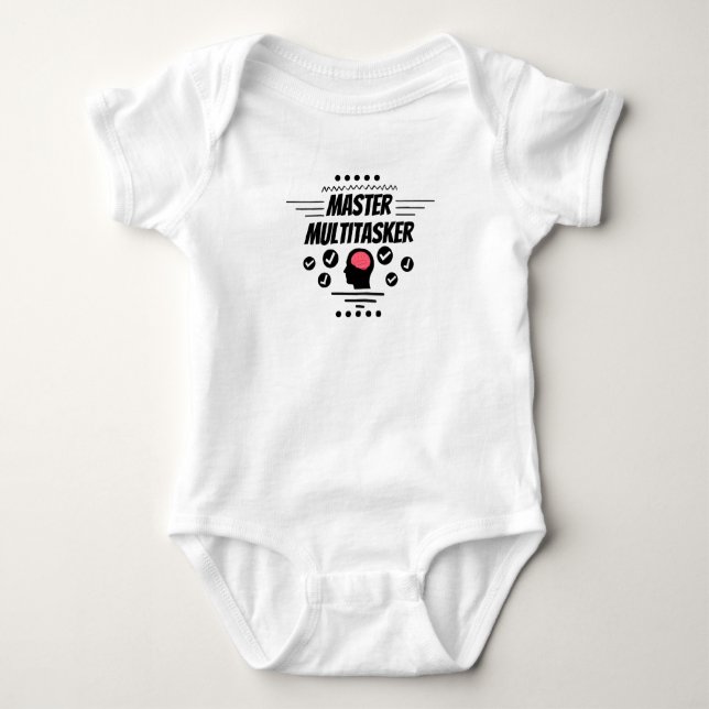 Meister-Multitasking-Funny-Aussage Baby Strampler (Vorderseite)