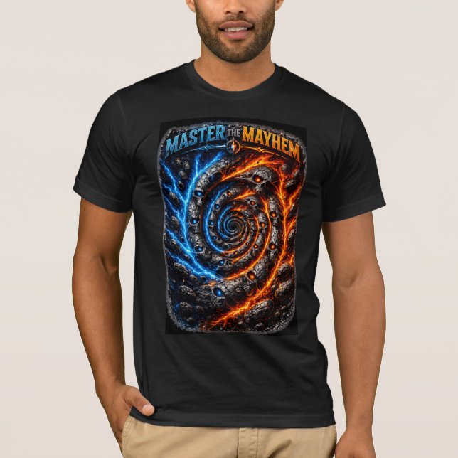 Meistere den Mayhem-Totenkopf – Fire vs Ice Electr T-Shirt (Vorderseite)