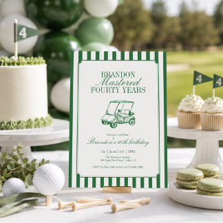 Meisterhafte Vierzig Jahre Golf 40. Geburtstag Grü Einladung