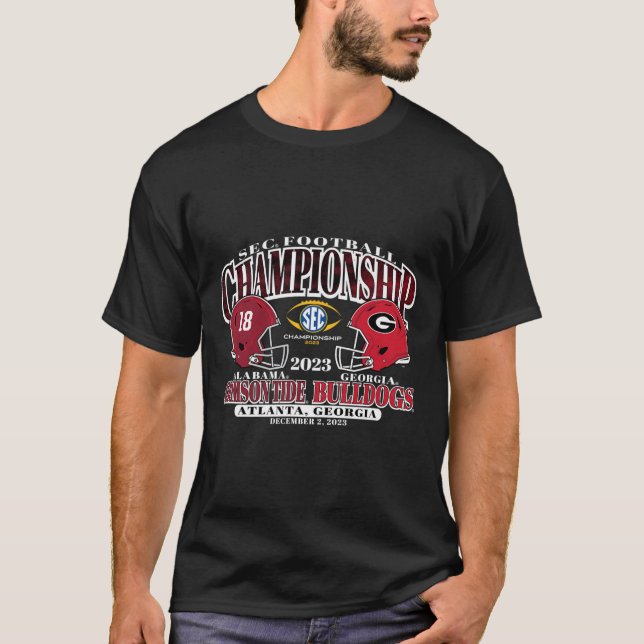 Meisterschaft 2023 Alabama / Georgia Football Blac T-Shirt (Vorderseite)