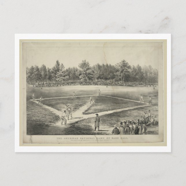 Meisterschaft Baseball, 1866, von Currier & Ives Postkarte (Vorderseite)