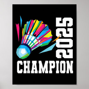 Meisterschaft Liga Titel Fan Badminton Top Sport V Poster