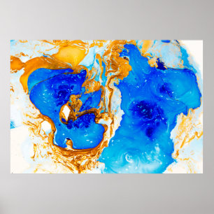 Meisterwerk der Kunst. Goldener und blauer Schmerz Poster