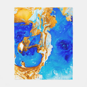 Meisterwerk des Designs von Kunst. Goldener und bl Fleecedecke