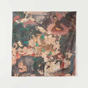 Meisterwerk traditioneller thailändischer Malkunst Wandteppich