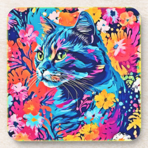 Meisterwerke: Optimale Katzenmalerei Kunst Getränkeuntersetzer