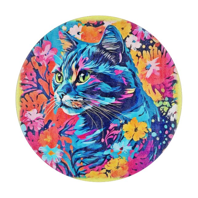 Meisterwerke: Optimale Katzenmalerei Kunst Schneidebrett (Vorderseite)