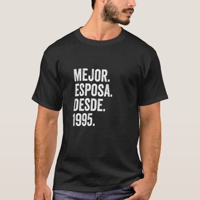 Mejor Esposa Desde 1995 27. Hochzeit 2 T-Shirt (Vorderseite)
