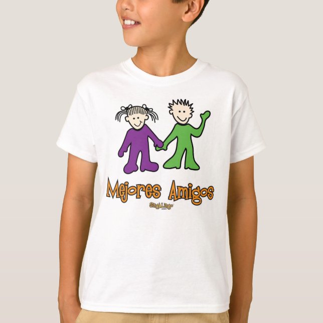Mejores Freunde (beste Freunde) Junge u. Mädchen T-Shirt (Vorderseite)