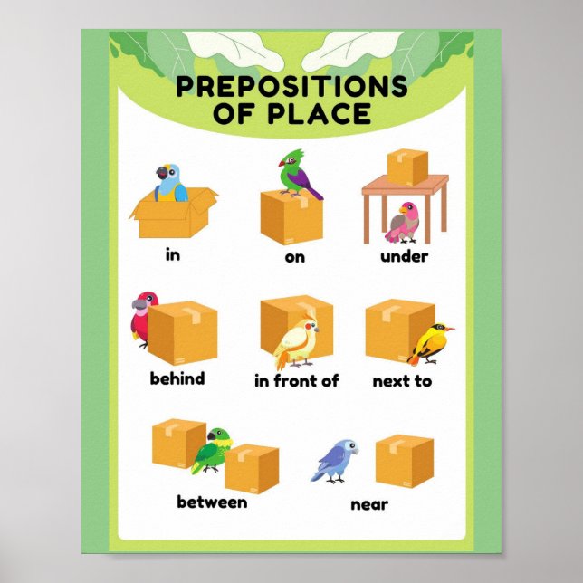 Mekimi Illustrative Englische Präpositionen des Pl Poster (Vorne)