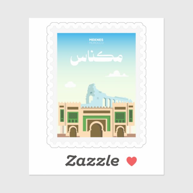 Meknes Marokko Briefmarke Reise Aufkleber (Blatt)
