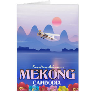 Mekong Fluss Kambodscha Urlaubs Poster