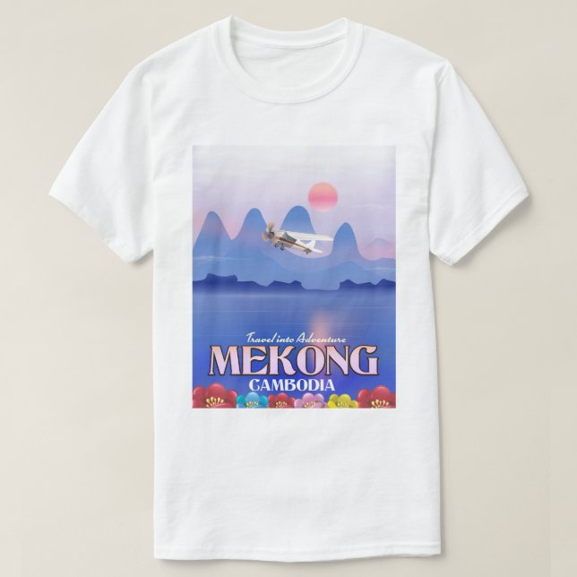 Mekong River Cambodia Vacation poster T-Shirt (Design vorne)