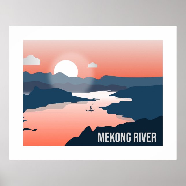 Mekong River Silhouette Lugano Unexpected Classic  Poster (Vorne)