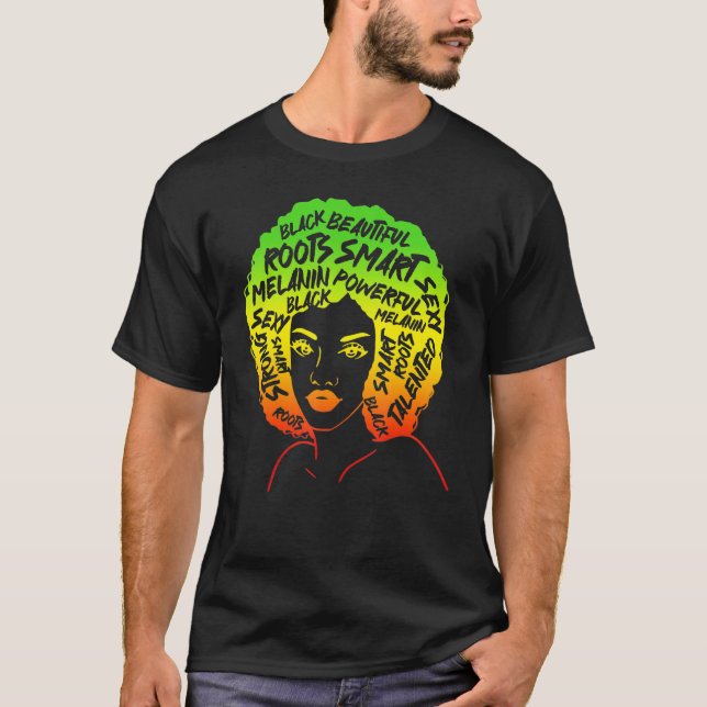 Melanated Black Woman African American T-Shirt (Vorderseite)