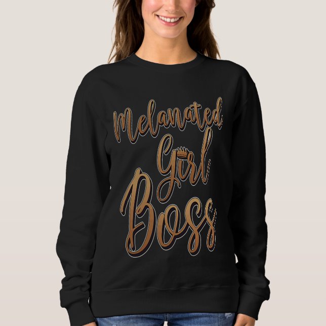 Melanated Girl Awesome African American Black Busi Sweatshirt (Vorderseite)