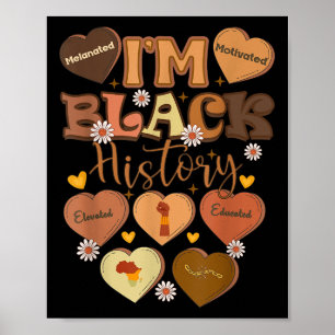 Melanated Motivierte Educated Black History Month Poster