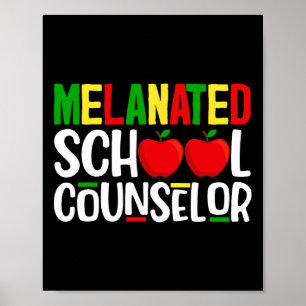 Melanated School Counselor African Black History M Poster