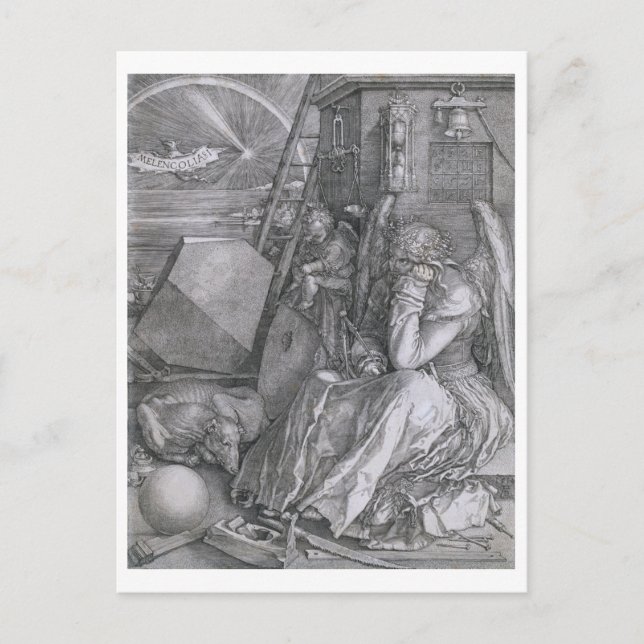 Melancholia, Albrecht Durer Postkarte (Vorderseite)
