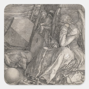 Melancholia I, Gravur von Albrecht Durer Quadratischer Aufkleber